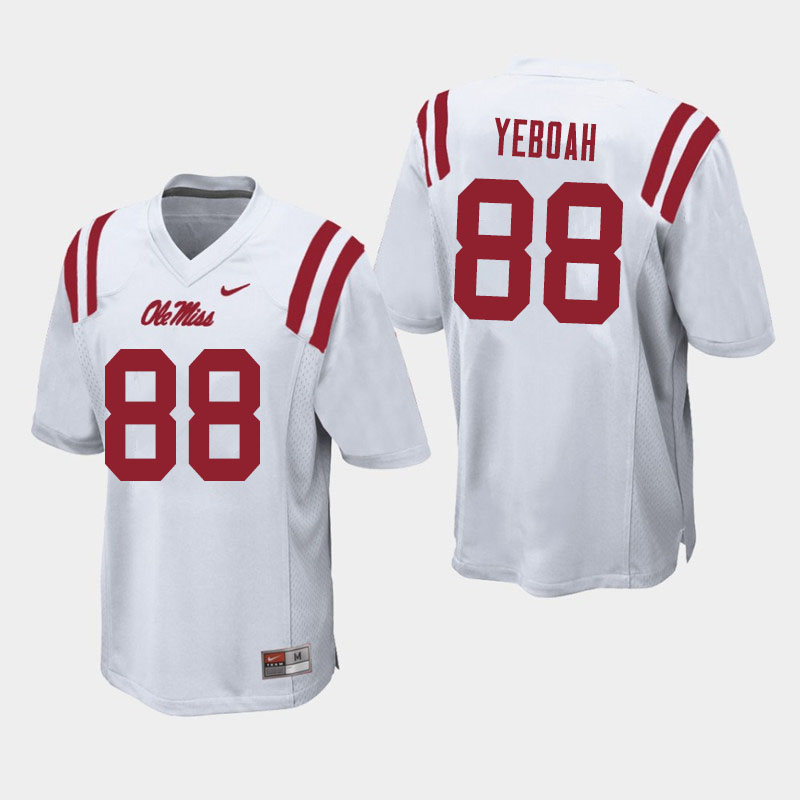 Men #88 Kenny Yeboah Ole Miss Rebels College Football Jerseys Sale-White